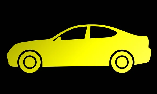 Auto Symbol Ikonu Žlutá Přechodová Izolované Vektorové Ilustrace — Stockový vektor