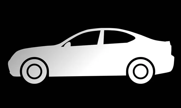 Icono Del Símbolo Del Coche Gradiente Blanco Aislado Ilustración Vectorial — Vector de stock