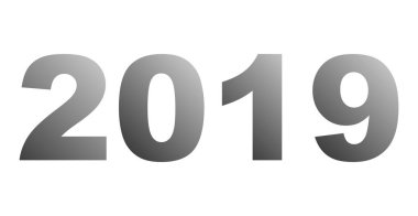 yıl 2019 - kırmızı degrade, izole numaraları - vektör çizim