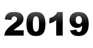 yıl 2019 - siyah degrade, izole numaraları - vektör çizim