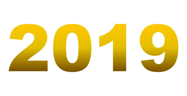 Yıl 2019 Altın Gradyan Izole Numaraları Vektör Çizim — Stok Vektör