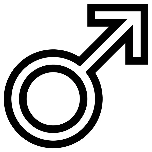 Αρσενικό Σύμβολο Εικονίδιο Μαύρο Περιγράφεται Απομονωμένη Διανυσματικά Εικονογράφηση — Διανυσματικό Αρχείο