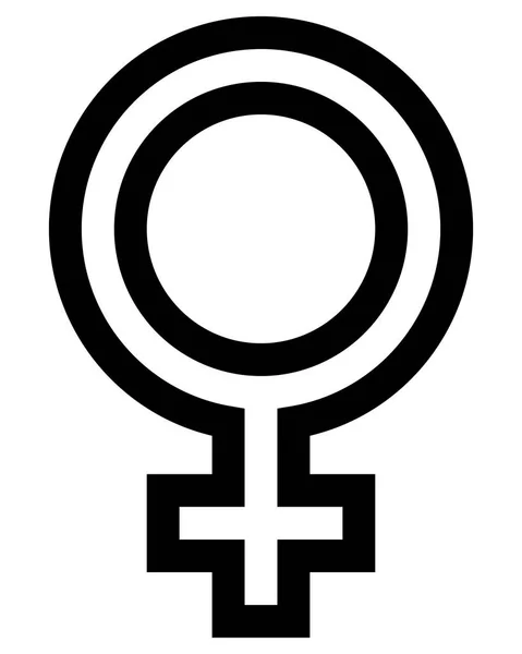 Female Symbol Icon Black Outlined Isolated Vector Illustration — Stock Vector