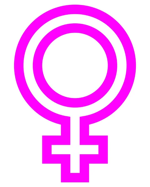 Female Symbol Icon Purple Outlined Isolated Vector Illustration — Stock Vector