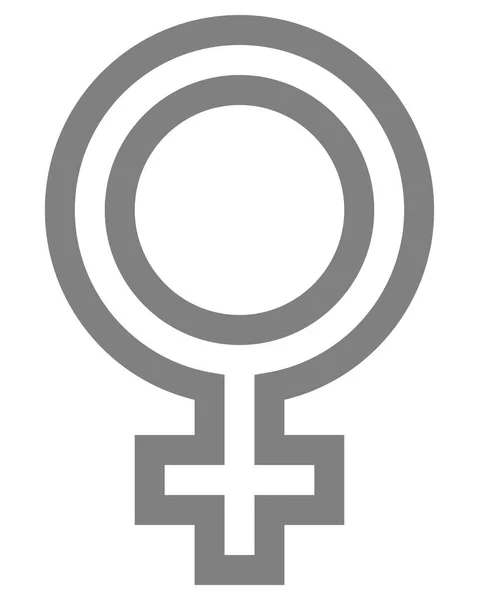 Icono Símbolo Femenino Gris Medio Perfilado Aislado Ilustración Vectorial — Archivo Imágenes Vectoriales