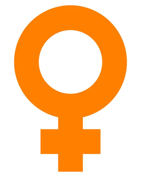 Női Szimbólum Ikon Narancssárga Egyszerű Vastag Elszigetelt Vektor Illusztráció — Stock Vector