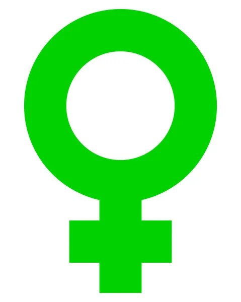 Icono Símbolo Femenino Verde Simple Grueso Aislado Ilustración Vectorial — Archivo Imágenes Vectoriales