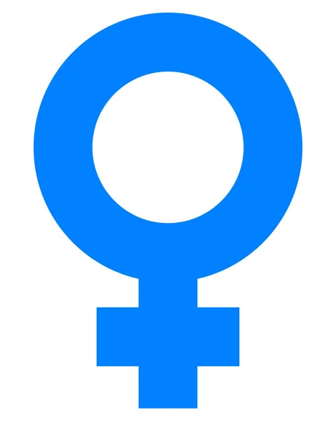 Icono Símbolo Femenino Azul Simple Grueso Aislado Ilustración Vectorial — Archivo Imágenes Vectoriales