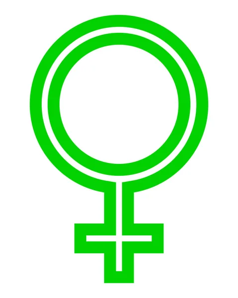 Symbol Ženské Ikony Zelená Tenká Nastínil Izolovaných Vektorové Ilustrace — Stockový vektor