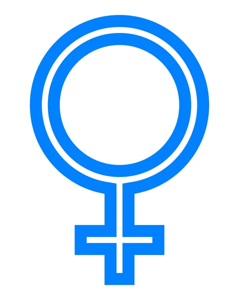 女性のシンボルのアイコン 青薄い概説 ベクトルのイラスト — ストックベクタ
