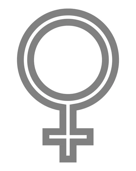 Weibliches Symbol Mittelgrau Dünn Umrissen Isoliert Vektorillustration — Stockvektor