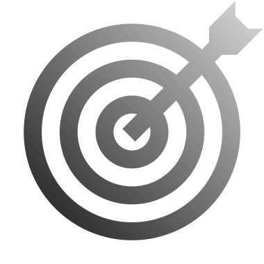 İşaret - orta gri degrade izole dart ile şeffaf hedef - illüstrasyon vektör