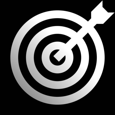 Hedef işareti - beyaz degrade izole - okla vektör çizim şeffaf