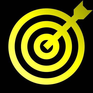 Hedef işareti - sarı degrade izole - okla vektör çizim şeffaf