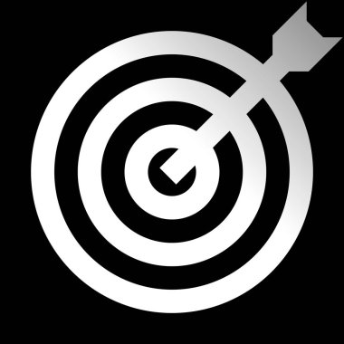 Hedef işareti - beyaz degrade izole - okla vektör çizim şeffaf