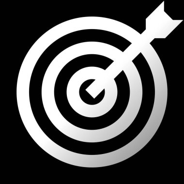 Hedef işareti - beyaz degrade izole - okla vektör çizim şeffaf