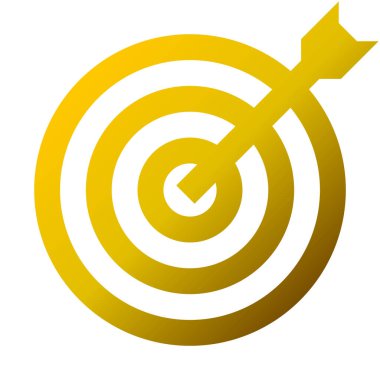 Hedef işareti - altın gradyan izole - okla vektör çizim şeffaf