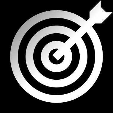 Hedef işareti - beyaz degrade izole - okla vektör çizim şeffaf