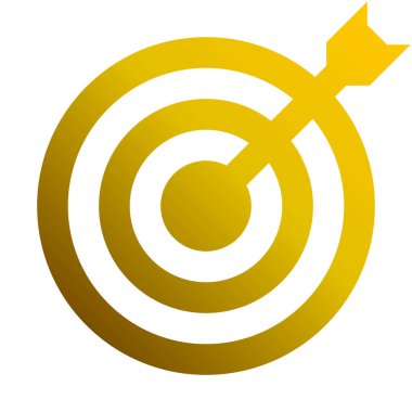 Hedef işareti - altın gradyan izole - okla vektör çizim şeffaf