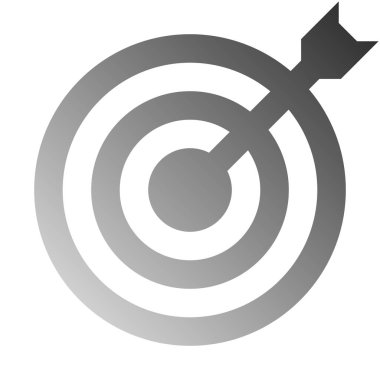İşaret - orta gri degrade izole dart ile şeffaf hedef - illüstrasyon vektör