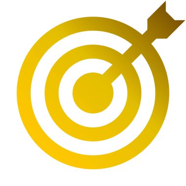 Hedef işareti - altın gradyan izole - okla vektör çizim şeffaf