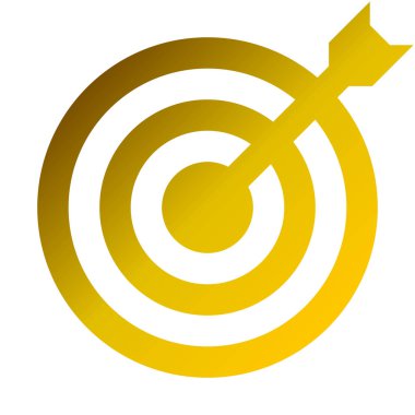 Hedef işareti - altın gradyan izole - okla vektör çizim şeffaf