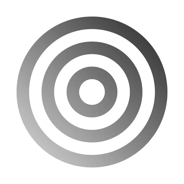 Целевой Знак Средний Серый Градиент Прозрачный Изолированный Векторная Иллюстрация — стоковый вектор