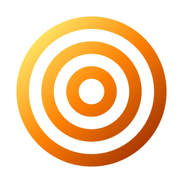 Teken Oranje Verloop Transparant Geïsoleerde Target Vector Illustratie — Stockvector