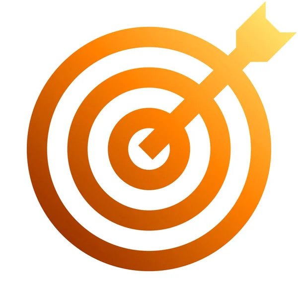 Target Sign Orange Gradient Transparent Dart Isolated Vector Illustration — Stock Vector