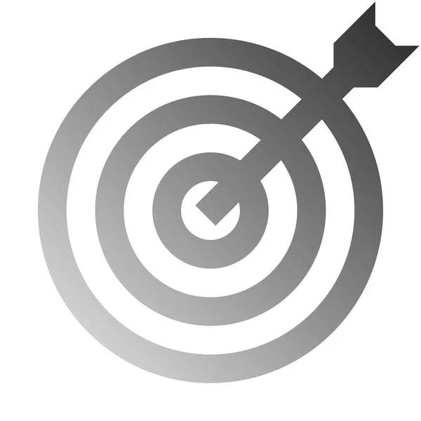 Target Sign Medium Gray Gradient Transparent Dart Isolated Vector Illustration — Stock Vector