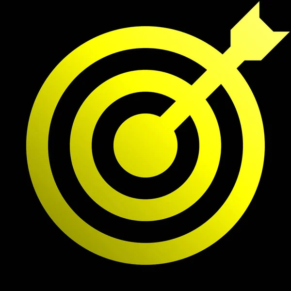 目标标志 黄色梯度透明与飞镖 被隔绝的 向量例证 — 图库矢量图片