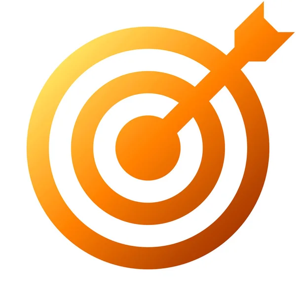 Signe Cible Dégradé Orange Transparent Avec Fléchette Isolé Illustration Vectorielle — Image vectorielle