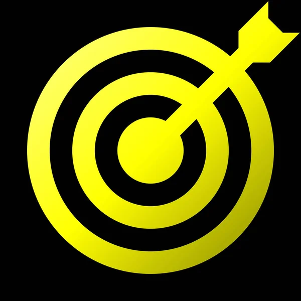 目标标志 黄色梯度透明与飞镖 被隔绝的 向量例证 — 图库矢量图片