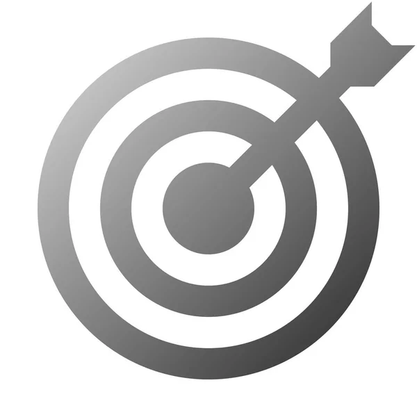 Target Sign Medium Gray Gradient Transparent Dart Isolated Vector Illustration — Stock Vector