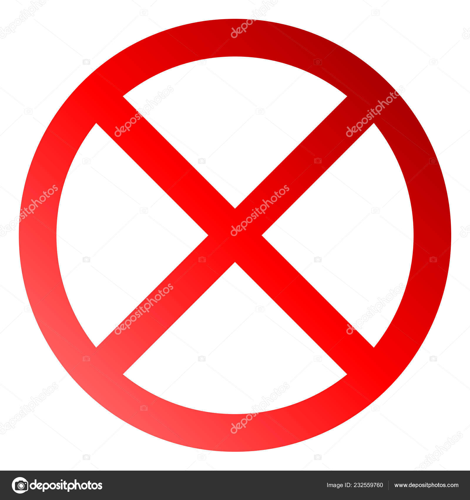 Sign Red Thin Gradient Isolated Vector Illustration Stock Vector by