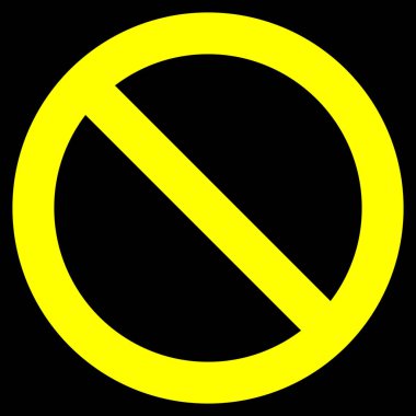 İşaret - sarı kalın basit, izole - illüstrasyon vektör