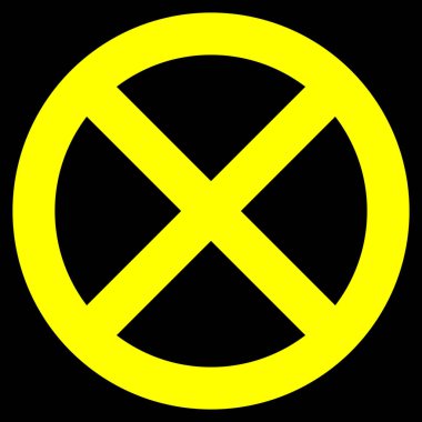 İşaret - sarı kalın basit, izole - illüstrasyon vektör