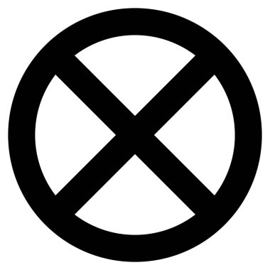 İşaret - siyah kalın basit, izole - illüstrasyon vektör