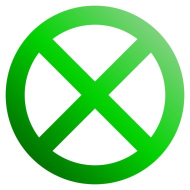 Hiçbir işaret - yeşil kalın degrade izole - illüstrasyon vektör