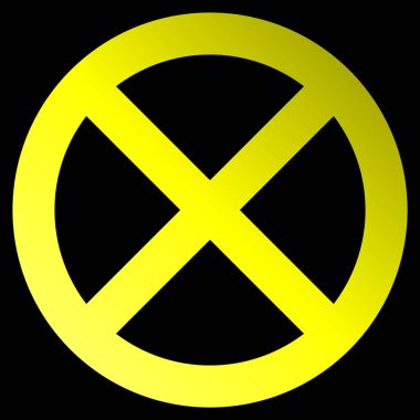 Hiçbir işaret - sarı kalın degrade izole - illüstrasyon vektör