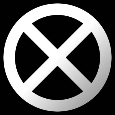 Hiçbir işaret - beyaz kalın degrade izole - illüstrasyon vektör