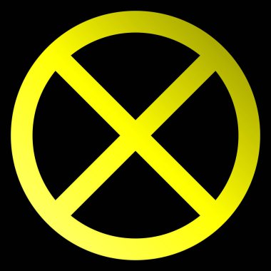 Hiçbir işaret - sarı ince degrade izole - illüstrasyon vektör