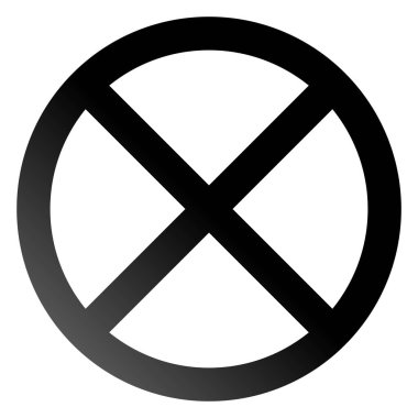 Hiçbir işaret - siyah ince degrade izole - illüstrasyon vektör