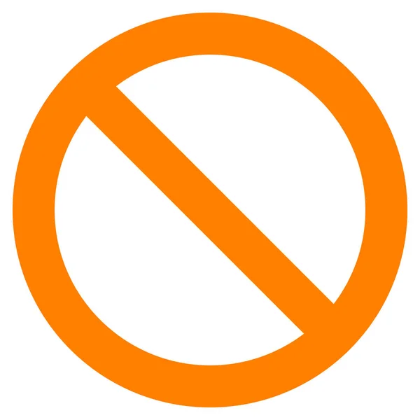 Žádné Tlusté Jednoduché Znamení Oranžová Izolované Vektorové Ilustrace — Stockový vektor