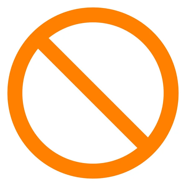 Aucun Signe Orange Mince Simple Isolé Illustration Vectorielle — Image vectorielle