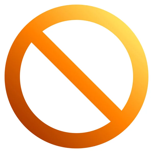 Ningún Signo Gradiente Espesor Naranja Aislado Ilustración Vectorial — Vector de stock