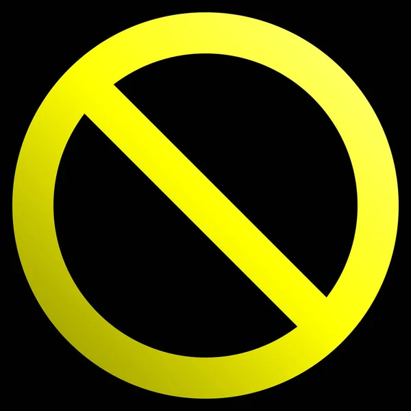 Nie Znak Żółty Gruby Gradient Białym Tle Ilustracja Wektorowa — Wektor stockowy