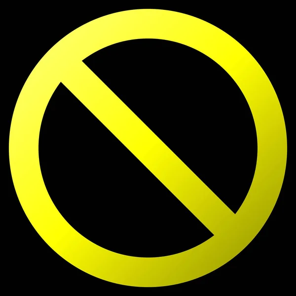 Nie Znak Żółty Gruby Gradient Białym Tle Ilustracja Wektorowa — Wektor stockowy
