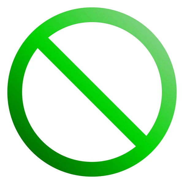 Aucun Signe Dégradé Mince Vert Isolé Illustration Vectorielle — Image vectorielle