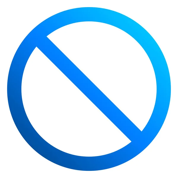 Aucun Signe Dégradé Mince Bleu Isolé Illustration Vectorielle — Image vectorielle